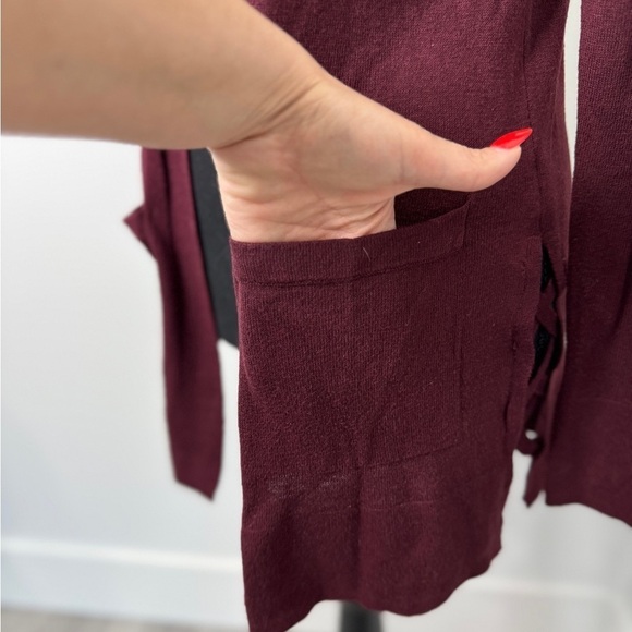 SO Burgundy Lightweight Front Open Cardigan (S) - Picture 3 of 7